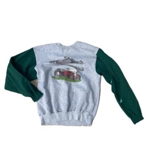 Vintage Ford 8N Tractor Sweatshirt Leaf Print Sleeve Medium Champion Gray - Bild 1 von 8