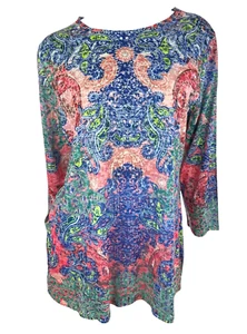 New Directions Größe M 3/4 Arm grün, blau, pink mit Kristallen Polyester/Elasthan - Bild 1 von 6