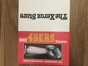 1982 San Francisco 49ers NFL Football Pocket Spielplan unfolded - World Champions - Bild 1 von 4