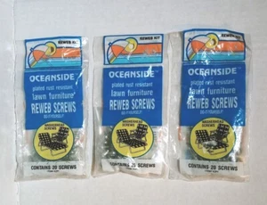 Lawn Chair Webbing Re Webbing Screws Oceanside 3 Packs Of 20 Vintage New - Picture 1 of 4