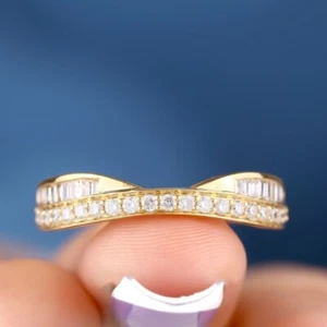 925 Sterling Silver 1.85Ct Round Simulated Diamond Engagement Enhancer Band Ring - Picture 1 of 4