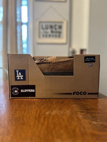 💙NIB FOCO MLB Los Angeles Dodgers Logo Slippers Shoes Size Men’s LARGE 11-12💙 Cover