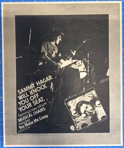 SAMMY HACER ~ Sillas musicales 1977 anuncio, anuncio, imagen, póster VAN HALEN - Imagen 1 de 1