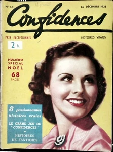 MAGAZINE FRANCAIS CONFIDENCES N° 32 16 DECEMBRE 1938 Histoires Vraies mode cœur - Picture 1 of 2