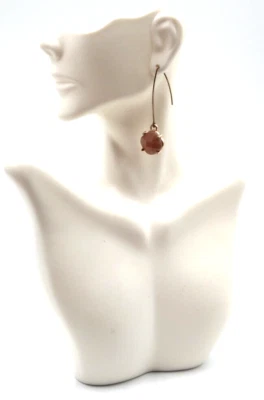 Pendientes colgantes tono cobre 2" alambre francés facetado vidrio crudo cuentas Foto 1 de 3