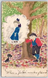 Postcard Artist Signed H.H.S Harold Sedgwick Hand Drawn and Colored - Picture 1 of 2