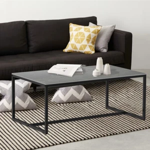 Rectangle Side End Table Metal Frame Sintered Stone Tabletop Sofa Coffee Table - Picture 1 of 16