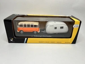 K-Line Kruisers Die Cast 1:43 Volkswagen Bus Samba w/ Travel Trailer K-94451 - Picture 1 of 3