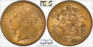 1883S St.George Reverse Sovereign in PCGS MS62 - Picture 1 of 3