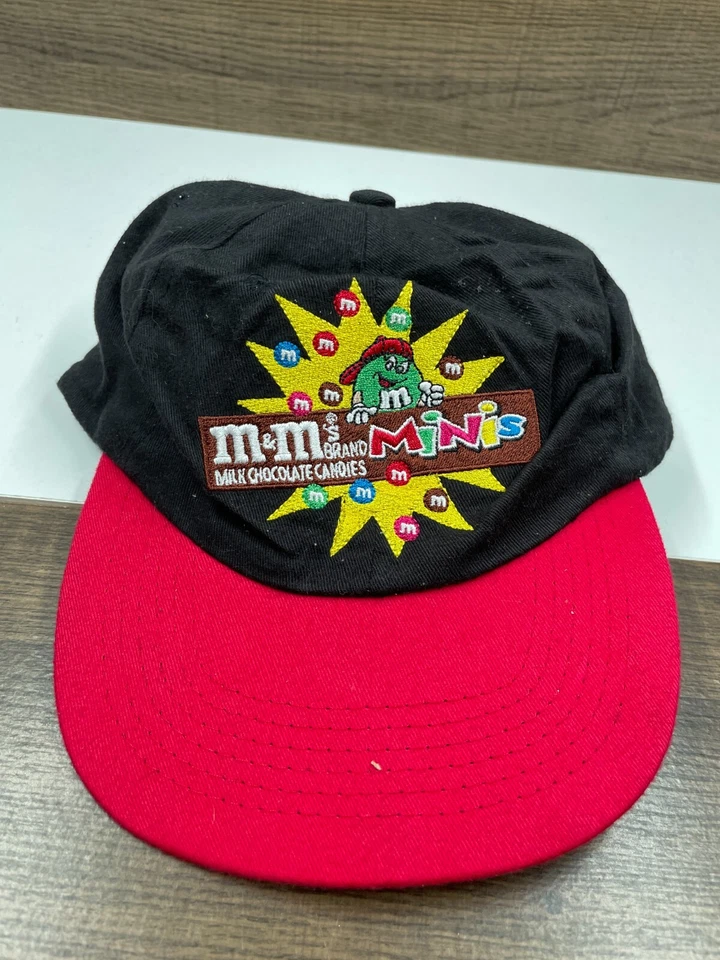 VINTAGE 1997 M&Ms Minis Promo Hat Cap Snap Back Candy Milk Chocolate Green M&M - Image 1 of 4