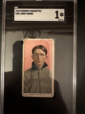 1909 T206 JERRY DOWNS NNO POOR PIEDMONT 350 SGC 1 BASEBALL MINNEAPOLIS MILLERS