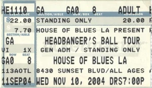 2004 Headbangers Ball Cradle Filth Arch Enemy Concert Ticket Stub Hollywood CA - Picture 1 of 1