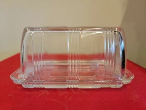 Vintage Hazel Atlas Criss Cross 1 lb Butter Dish - Picture 1 of 6