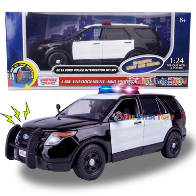 Motormax 2015 Ford Explorer Police Interceptor 1:24 Diecast LIGHTS & SIREN 79536 - Image 1 of 4