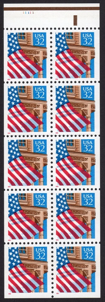 Scott #2916a Flag Over Porch Booklet Pane of 10 Stamps - MNH P#11111 - Image 1 of 1