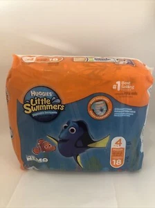 Huggies Little Swimmers Nemo Disposable Swim Pants 18 pk Size 4 Med 24-34 Lbs  - Picture 1 of 4