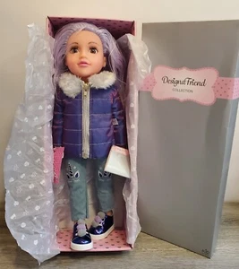 DesignaFriend Skylar Purple Unicorn Fashion 18" Doll With Bracelet - Picture 1 of 9