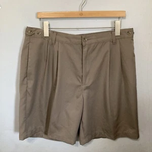 Dockers Men's Bermuda Shorts Pleated Front Brown Pockets High Rise Size 36” - Picture 1 of 15