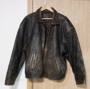Field Gear Leather Bomber Jacket Men’s XL Brown Vintage Flight Motorcycle Coat A - Picture 1 of 11