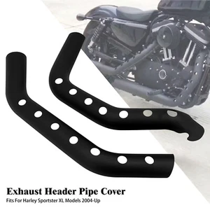 Front Rear Header Pipe Exhaust Cover Heat Shields Fit For Sportster XL 883 04-22 - Picture 1 of 17