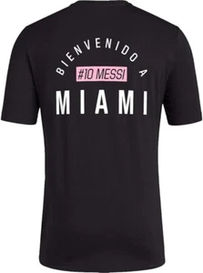 Adidas Bienvenido A Miami Messi Hombre Camisa de Fútbol Negra JE9803 290 NUEVO - Imagen 1 de 3