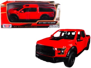 Ford F-150 Raptor Pickup Truck 2017 Red Black Wheels Motormax 1/27 Diecast - Picture 1 of 3