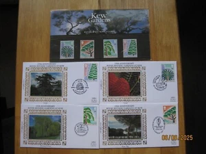 PRESENTATION PACK - NO 208 GB 1990 - KEW GARDENS - PLUS 4 BENHAM FDCS - Picture 1 of 7