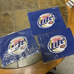 3 Pack New MILLER LITE 12 X 9 RUBBER BAR MAT - NEW - Picture 1 of 8