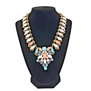 Necklace Jewelry, Colorful Blue Pink White Rhinestone Colored Pendant - Picture 1 of 2