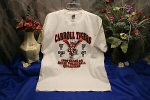 Carroll Tigers Women's White T-Shirt Size X-Large athletic sport active classic