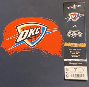 Thunder 2017 NBA Stub Westbrook Ties Wilt Chamberlains Triple Double Record - Picture 1 of 1