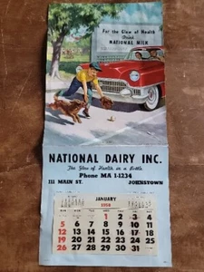 National Dairy Co. John Newton Howitt Vintage 1958 Salesman Sample Wall Calendar - Picture 1 of 5