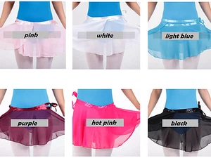 Chiffon Dance Ballet Wrap Skirt with Matching Ribbon Waist Tie - Picture 1 of 21