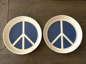 2 Pillowfort Peace Sign Plate Melamine Target Food Plant Decor Boho 60s Core - Picture 1 of 9