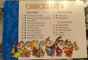 1994 Schneewittchen und die sieben Zwerge Serie zwei #62 Checkliste B - Bild 1 von 2