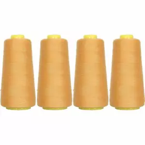4 BIG CONES LT GOLD SEWING THREAD 2750 YD TEX 27 40S/2-THREADART - Picture 1 of 8