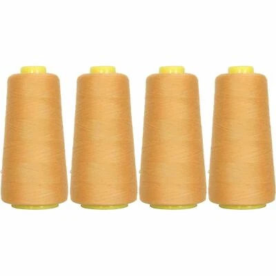 4 BIG CONES LT GOLD SEWING THREAD 2750 YD TEX 27 40S/2-THREADART - Image 1 of 4