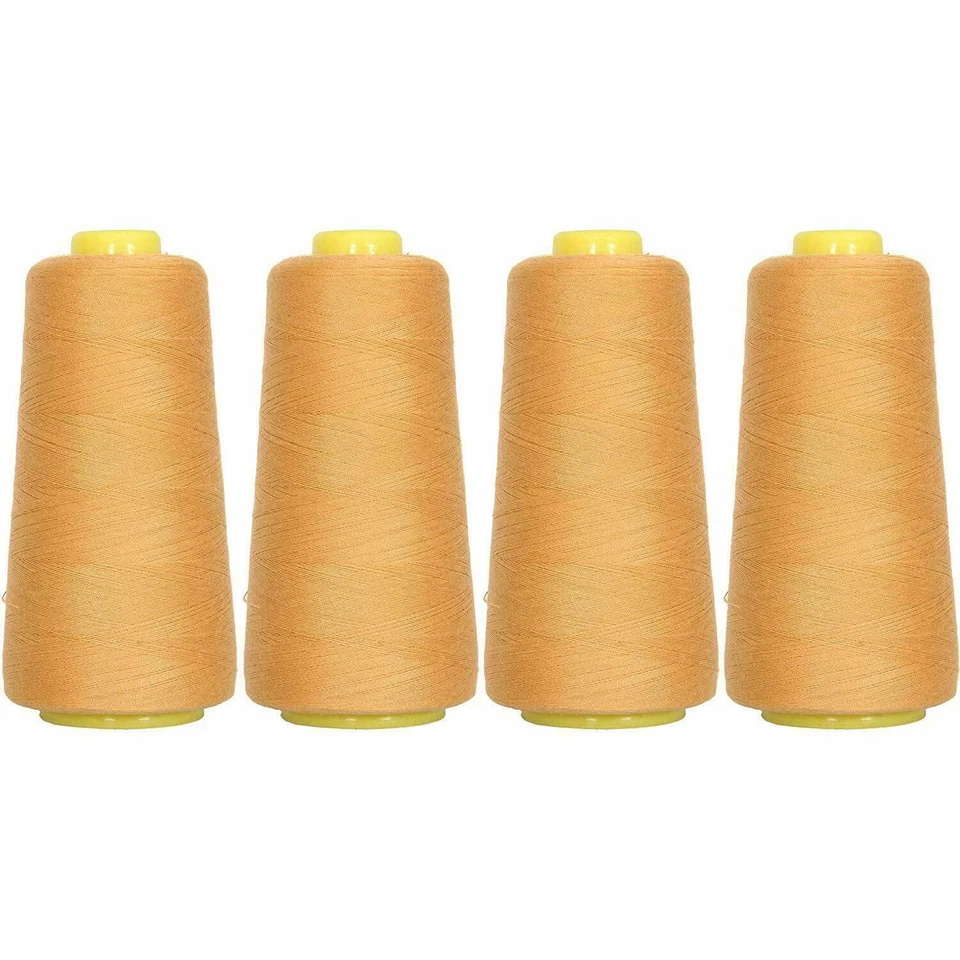 4 BIG CONES LT GOLD SEWING THREAD 2750 YD TEX 27 40S/2-THREADART - Image 1 of 4
