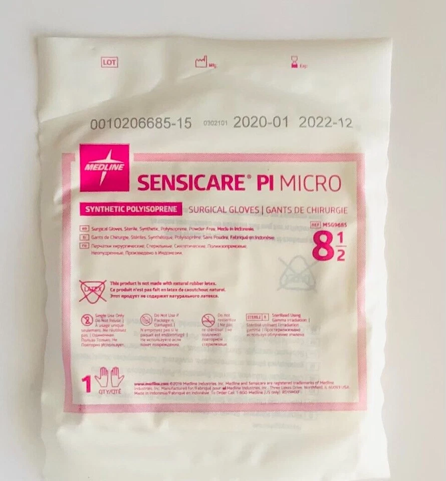 10 pares de luvas de poliisopreno sintético SENSICARE PI MICRO tamanho (6) - Imagem 1 de 1