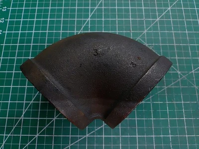 65-110 Black Malleable Iron 90° Elbow Female 3" NPT - Image 1 of 2