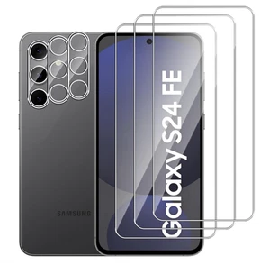 Protection d'écran et Objectif caméra en Verre trempé Pour Samsung Galaxy S24 FE - Picture 1 of 20
