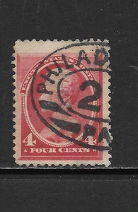 STATI UNITI SCOTT 215 USATO FINE - 1888 4c CARMINE BANCONOTA EMISSIONE (J5) - Foto 1 di 2