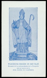 santino-holy card"S.BIAGIO V. M.-CALATRAVA - Imagen 1 de 1