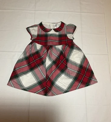 Carter's девочек 12 месяцев красный зеленый белый клетку праздник семьи матч платье - Изображение 1 из 4