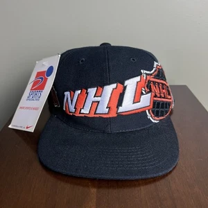Vintage Sports Specialties Hat Black Snap Back NHL Grid 90s Hockey Rare NEW! - Picture 1 of 14