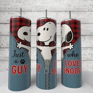 “Just A Guy Who Lives Snoopy” 20 Ounce Tumbler coffee Cup Beagle Peanuts - Picture 1 of 1