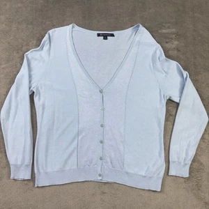 Brooks Brothers Strickjacke Damen XL Pullover Baumwollmischung Hellblau Preppy Büro - Bild 1 von 13