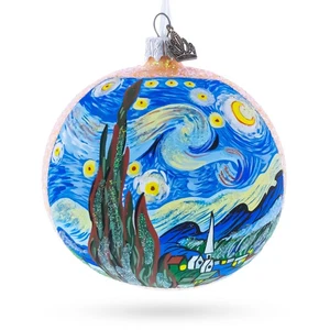 1880 'The Starry Night' by Vincent van Gogh Glass Ball Ornament 4 Inches - Picture 1 of 5
