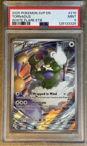 2025 POKÉMON SVP EN TORNADUS WHITE FLARE ETB #210 💎 PSA 9 - Picture 1 of 6