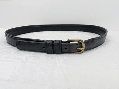 Cinturón Coach Vintage Cuero Negro Talla 30 Hebilla Latón Dorado Clásico Atemporal  Foto 1 de 4